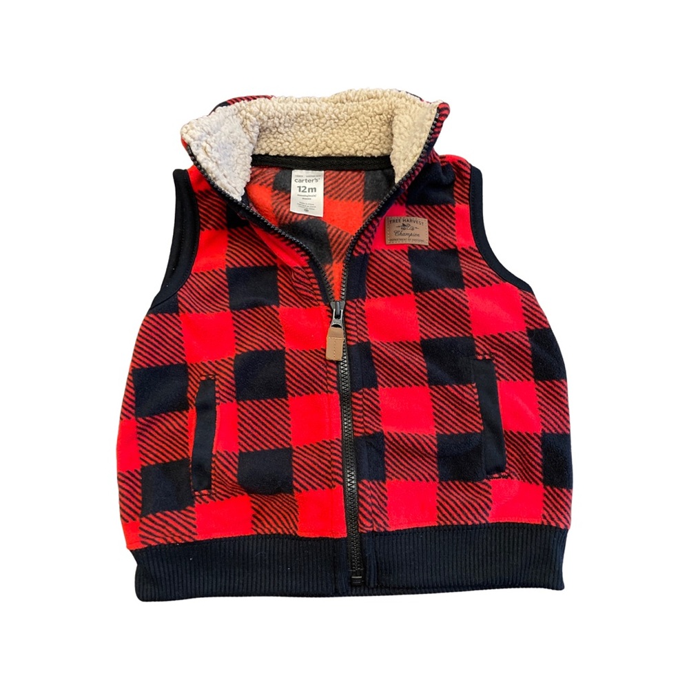 Christmas Vest Buffalo Plaid Carters size 12 months